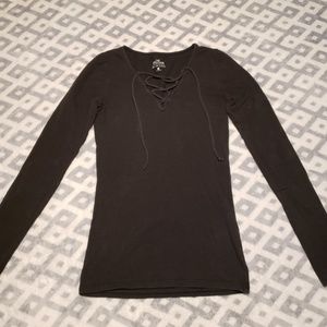 Hollister Black lace up long sleeve sz Sm